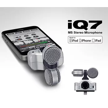 ZOOM iQ7 IPhone Ipod專用 隨插即用 立體聲麥克風 讓您的影象與您的聲音都完美 支援IOS6.0以上版本