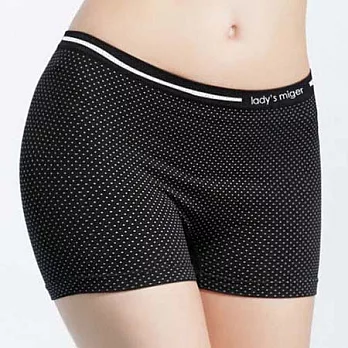 [MIGER密格內衣]一體成型無縫基本平口褲-SI-05C-台灣製-L/XL-點點黑