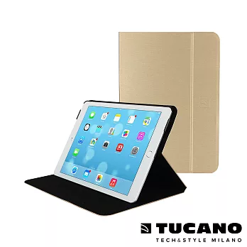 TUCANO iPad Air2 Folio 髮絲紋可站立式保護套金