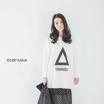 【STARMIMI】印三角形寬板衛衣＊FREE白