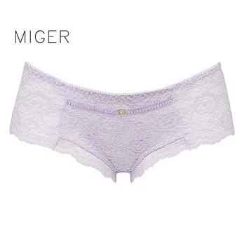 [MIGER密格內衣]浪漫薔薇蕾絲低腰三角內褲-6929-台灣製-FREE紫色