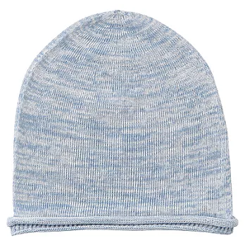 [MUJI 無印良品]棉混高密織針織帽淡藍