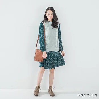 【STARMIMI】小碎花綁帶洋裝＊FREE綠