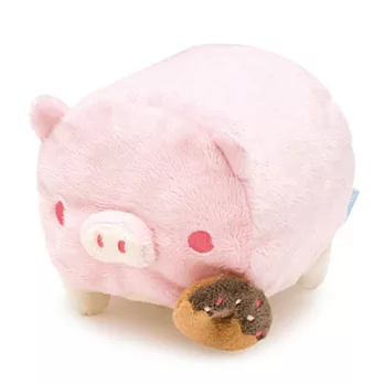 San-X 黑白豬甜甜圈系列毛絨公仔。粉紅色