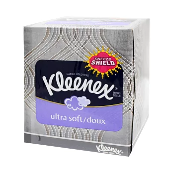 美國 Kleenex頂級三層柔棉盒裝面紙 75抽曲線灰