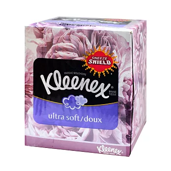 美國 Kleenex頂級三層柔棉盒裝面紙 75抽牡丹紫