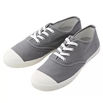 [MUJI 無印良品]棉水洗圓頭帆布鞋26灰色