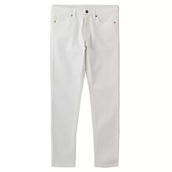 [MUJI 無印良品]女美國棉混丹寧超彈力緊身褲64白色