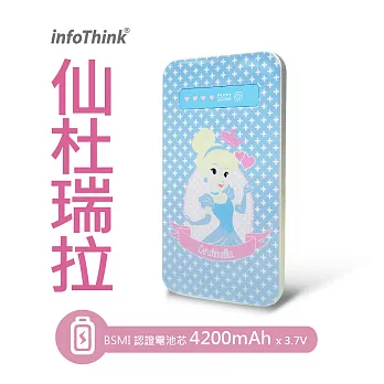 InfoThink迪士尼可愛公主系列行動電源4200mAh(灰姑娘仙度瑞拉)