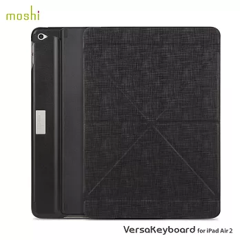 moshi VersaKeyboard for iPad Air 2 多角度藍牙鍵盤保護套皮革黑