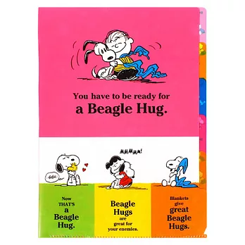 《sun-star》SNOOPY抱抱系列第二彈五層分類文件夾(粉)