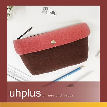 uhplus limitless 無限系列- 撞色收納筆袋(櫻粉)