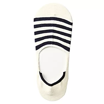 [MUJI 無印良品]男棉混麻橫紋腳跟防滑隱形襪柔白25~27cm柔白