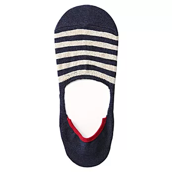 [MUJI 無印良品]男棉混麻橫紋腳跟防滑隱形襪深藍25~27cm深藍