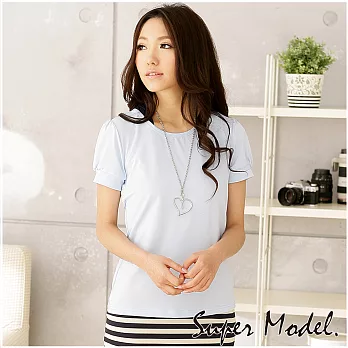 【名模衣櫃】MIT涼感素色短版上衣-水藍M水藍