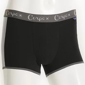 【Corpo X】男式棉質彈性合身平口褲M黑