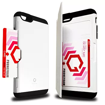 PhoneFoam SECRET iPhone6 Plus插卡式立架吸震保護殼(白/黑)