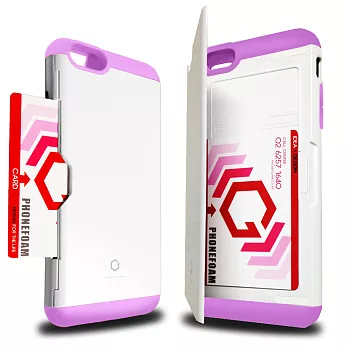 PhoneFoam SECRET iPhone6 Plus插卡式立架吸震保護殼(白/紫)