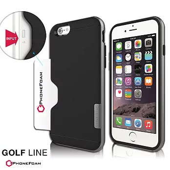 PhoneFoam LINE iPhone6 Plus插卡式吸震保護殼(灰)
