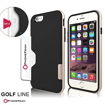 PhoneFoam LINE iPhone6 Plus插卡式吸震保護殼(金)