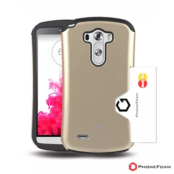 PhoneFoam Golf LG G3 插卡式吸震保護殼(金)