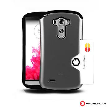 PhoneFoam Golf LG G3 插卡式吸震保護殼(暗銀)