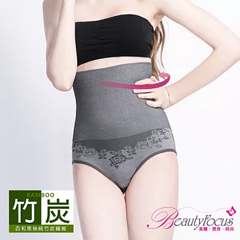 BeautyFocus台灣製180D平腹俏臀超高腰竹炭三角塑褲2427竹炭灰