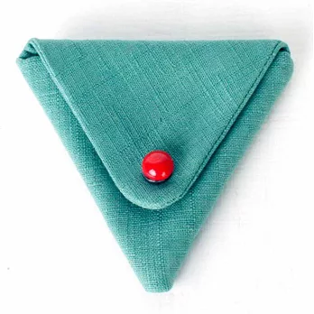 ​吃豆子△三角錢包△A02素色藍綠