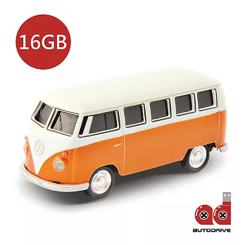 AutoDrive 16G 跑車造型隨身碟 - 1963 VW T1 Bus - 橘