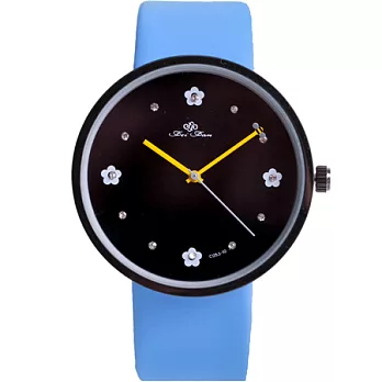 Watch-123 夢的追逐-小清新水鑽花朵腕錶 (4色可選)藍色