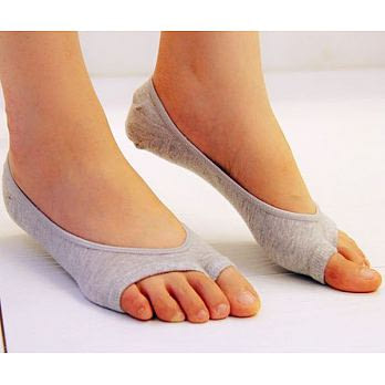 【Missking 1983】魚嘴棉質凝膠止滑隱形襪(灰)