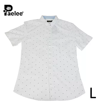 【Paelee 帕里】滿版船帆點點 短袖襯衫L純淨白