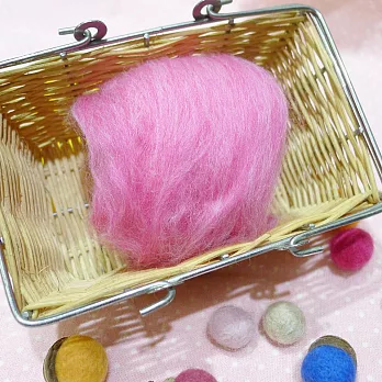 美麗諾羊毛-MK3亮桃紅色50g【超柔細】