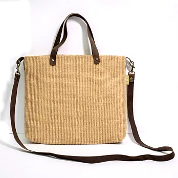 【KK Jute Bag 潮麻包】斜紋粗麻 電腦包--側揹/斜揹/手提 三用包