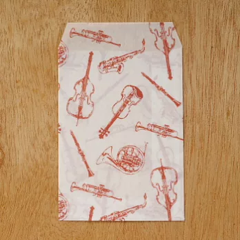 【Jolie poche】蠟紙信封(樂器)(S)(白色)