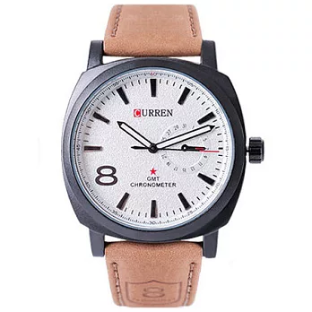 Watch-123 卡瑞恩-移動世界-復刻古典菁英玩家腕錶 (2色可選)褐色x白色面