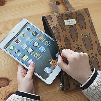 JAM JAM防水帆布手拿包V.2-紳士熊