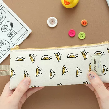 JAM JAM帆布織帶收納筆袋-水煮蛋寶