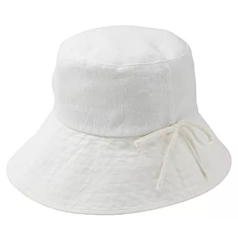 [MUJI 無印良品]法國亞麻可摺疊有簷帽米色