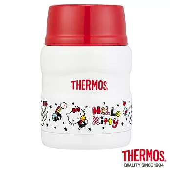 【THERMOS 膳魔師】Hello Kitty 不鏽鋼真空保溫食物罐0.47L(SK3000KT-WH)WH(快樂篇)