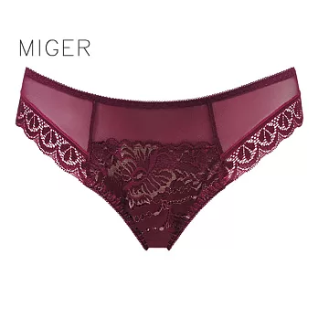 [MIGER密格內衣]網紗中低腰三角內褲-8303-台灣製-FREE葡萄紫