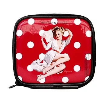 Marianne Kate Hello Ladies系列 附可勾式收納袋化妝包氣勢紅