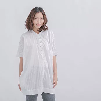 Candice 半襟長板上衣FREE白