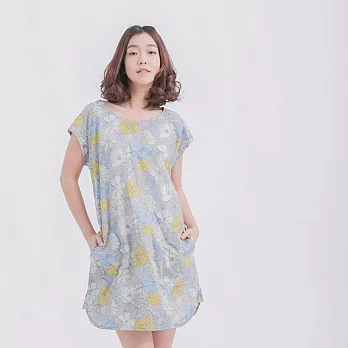Grace 花欉印花洋裝FREE灰