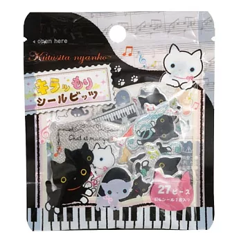 San-X 小襪貓白貓鋼琴之戀系列立體貼紙