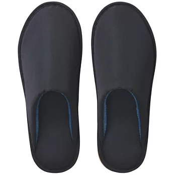 [MUJI 無印良品]聚酯纖維羅緞柔軟拖鞋深藍M