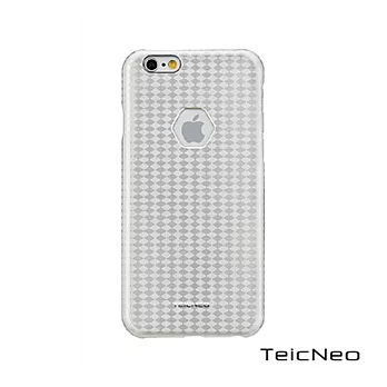 TeicNeo iPhone 6 4.7吋 金屬保護殼~簡約文藝系列 格紋針織(極光銀)極光銀