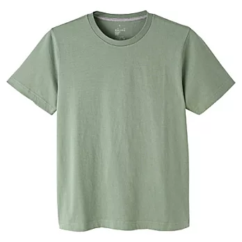 [MUJI 無印良品]男有機棉圓領短袖T恤S萊姆綠