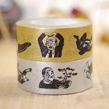 倉敷意匠-日本橡皮擦版畫家NANCY SEKI_歐吉桑和紙膠帶(雙色)