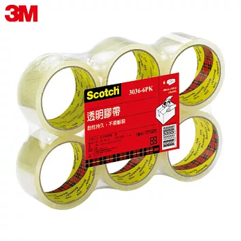 3M Scotch 3036-6PK OPP封箱膠帶 48mmX40Y